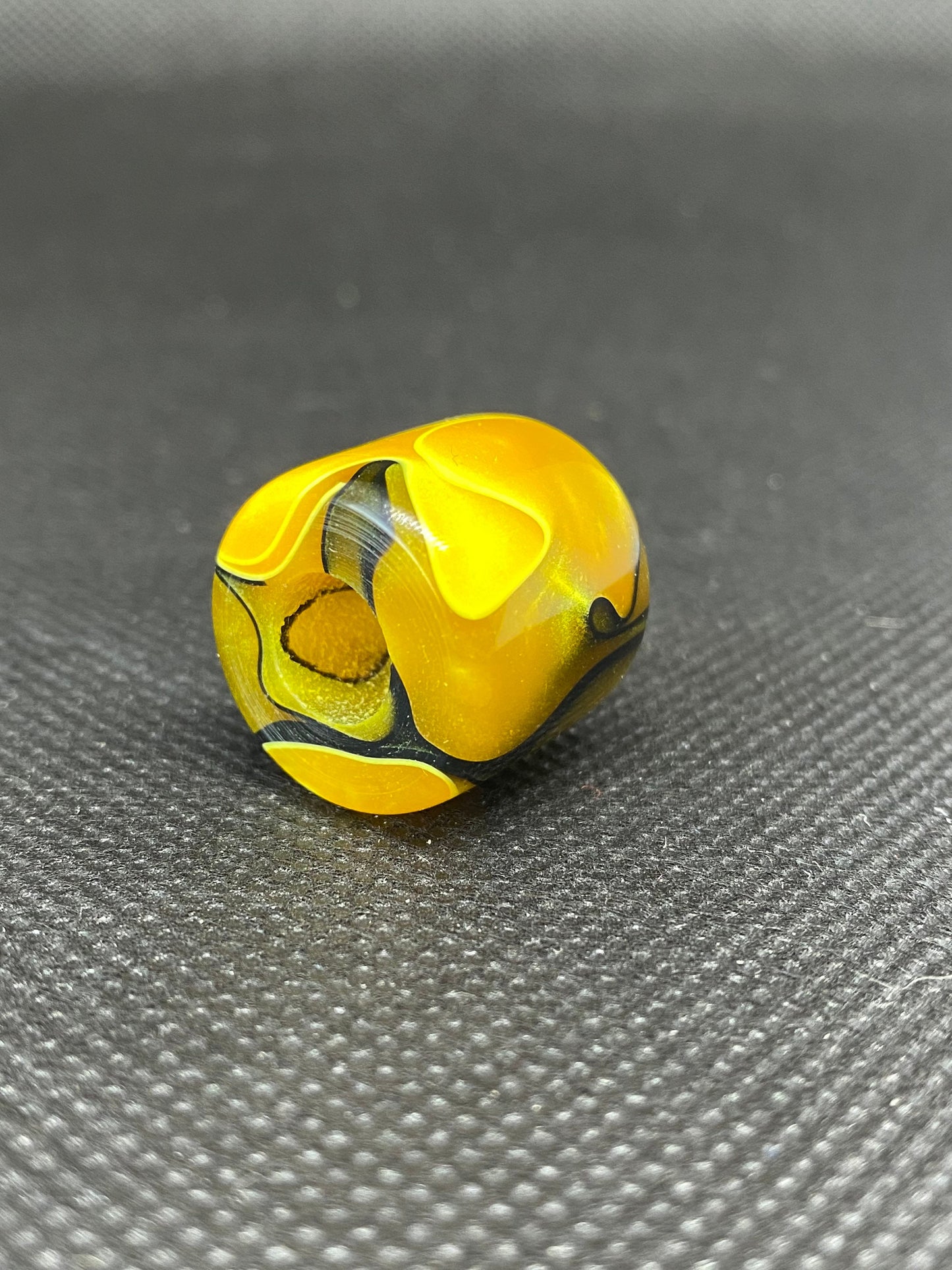 Abstract Yellow Acrylic Dreadlock Bead