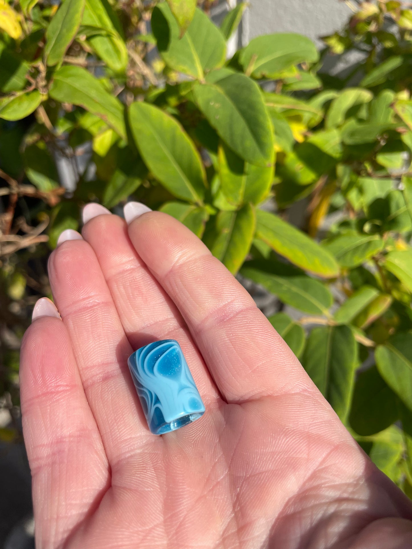 Abstract Cobalt Blue Acrylic Dreadlock Bead