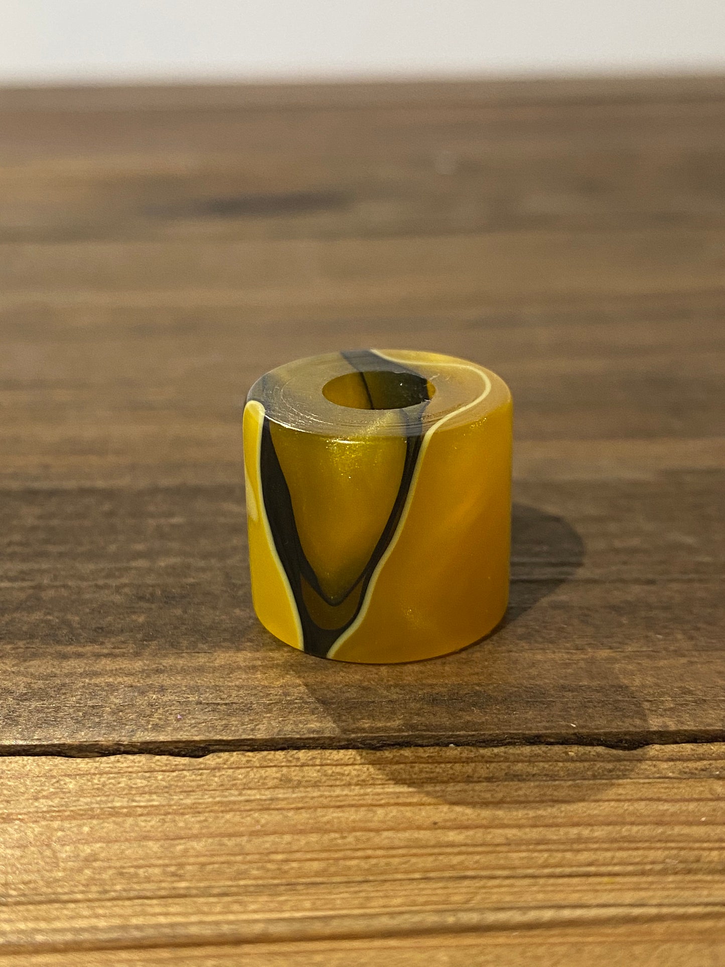 Abstract Yellow Acrylic Dreadlock Bead
