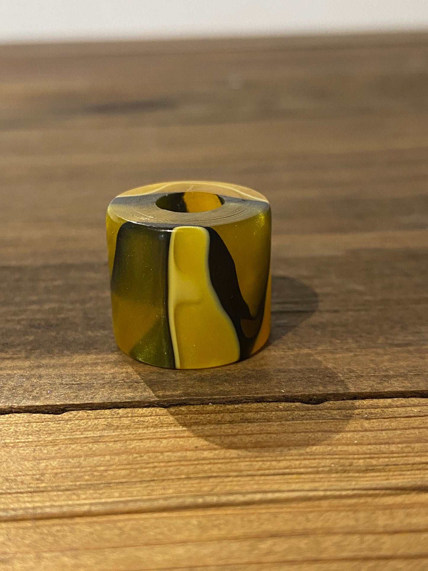 Abstract Yellow Acrylic Dreadlock Bead