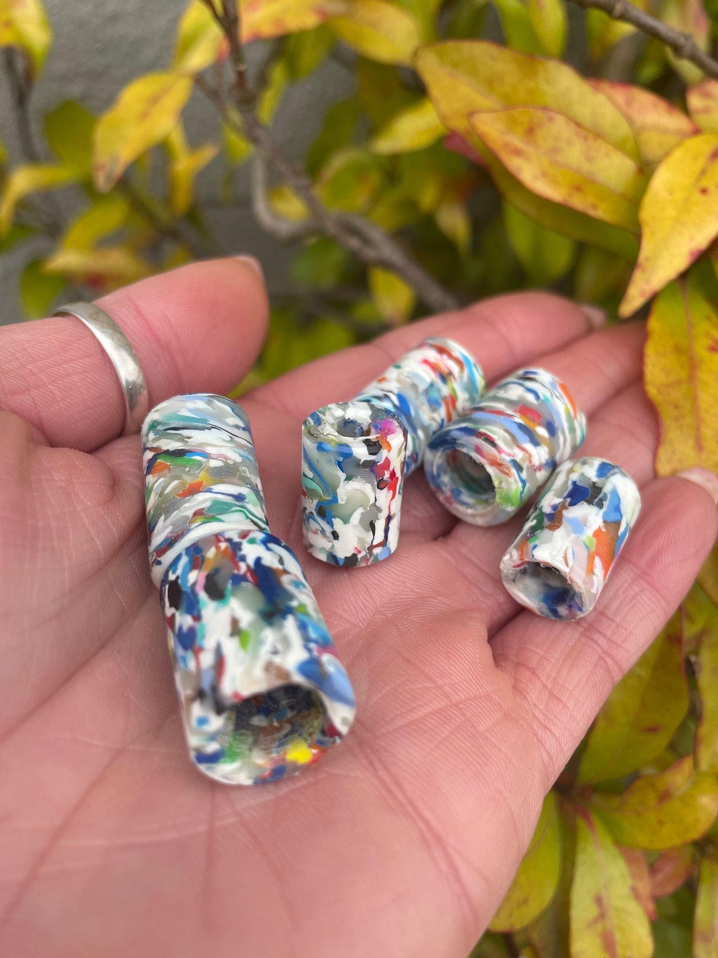 Speckle Recycled Plastic Dreadlock Bead