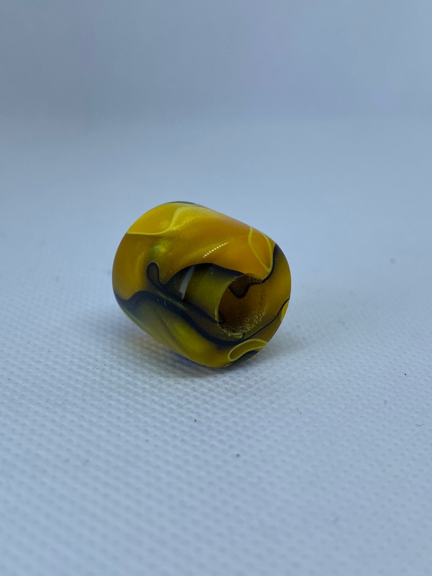 Abstract Yellow Acrylic Dreadlock Bead