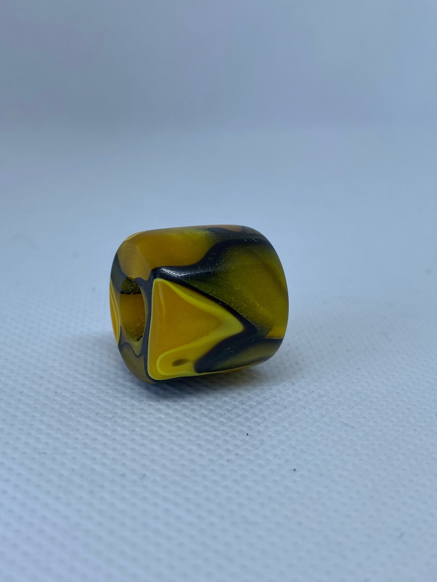 Abstract Yellow Acrylic Dreadlock Bead