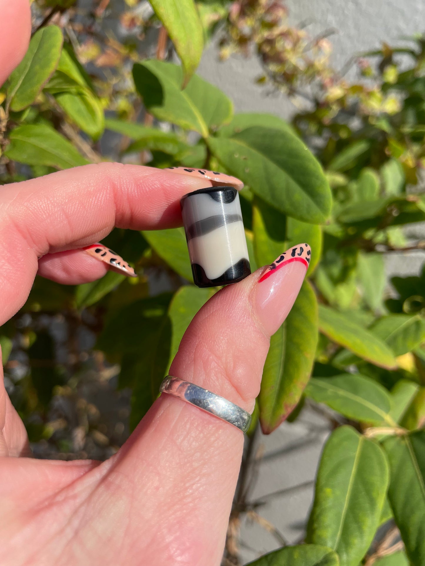 Grey Camo Acrylic Dreadlock Bead