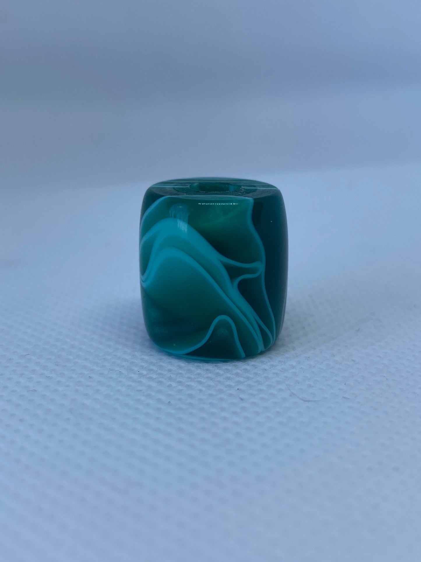Abstract Green Acrylic Dread Bead