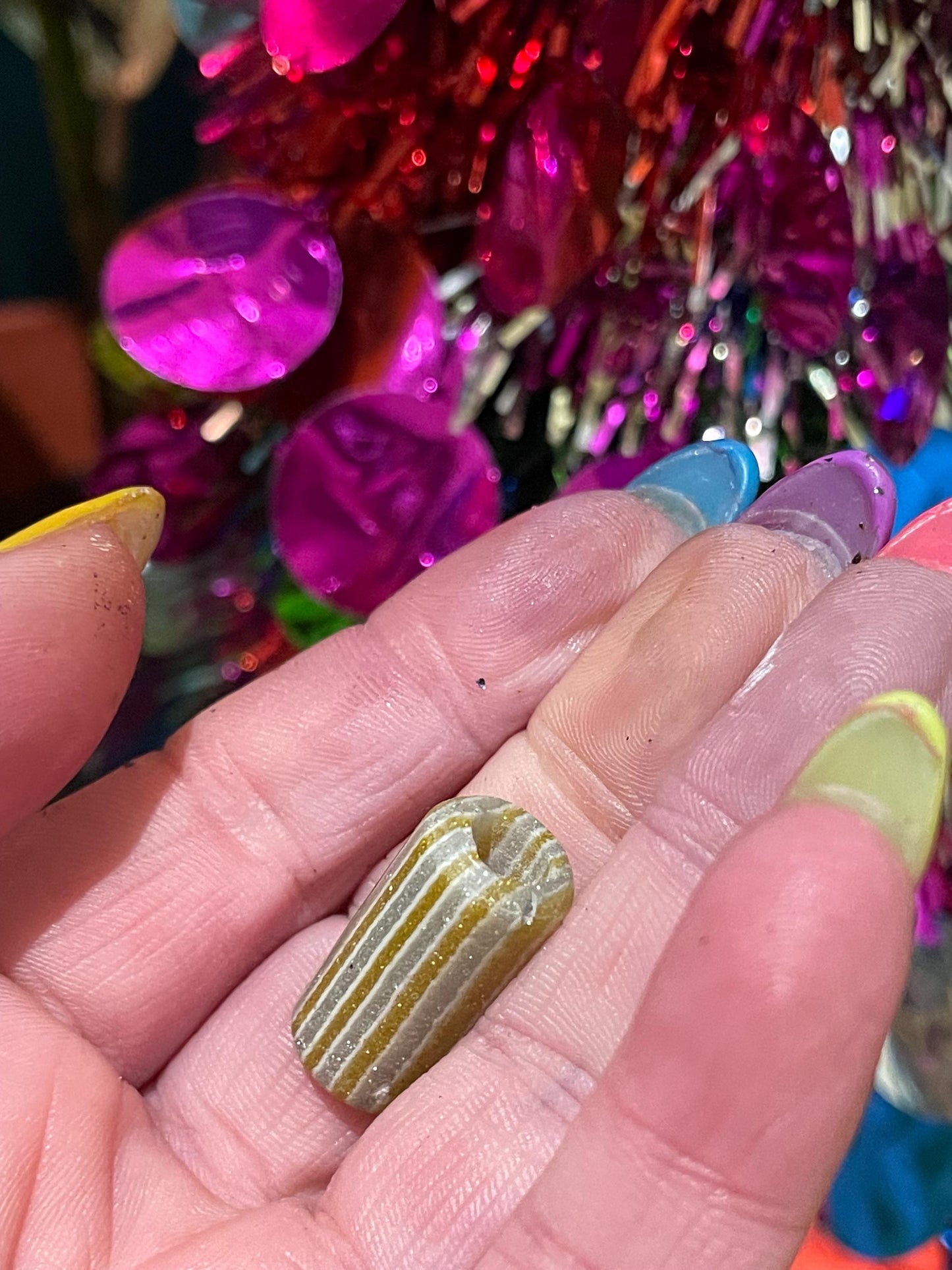Candle Glitterbomb Acrylic Dreadlock Bead