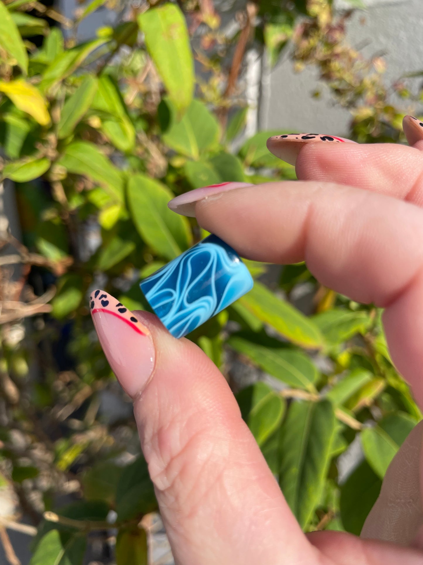 Abstract Cobalt Blue Acrylic Dreadlock Bead