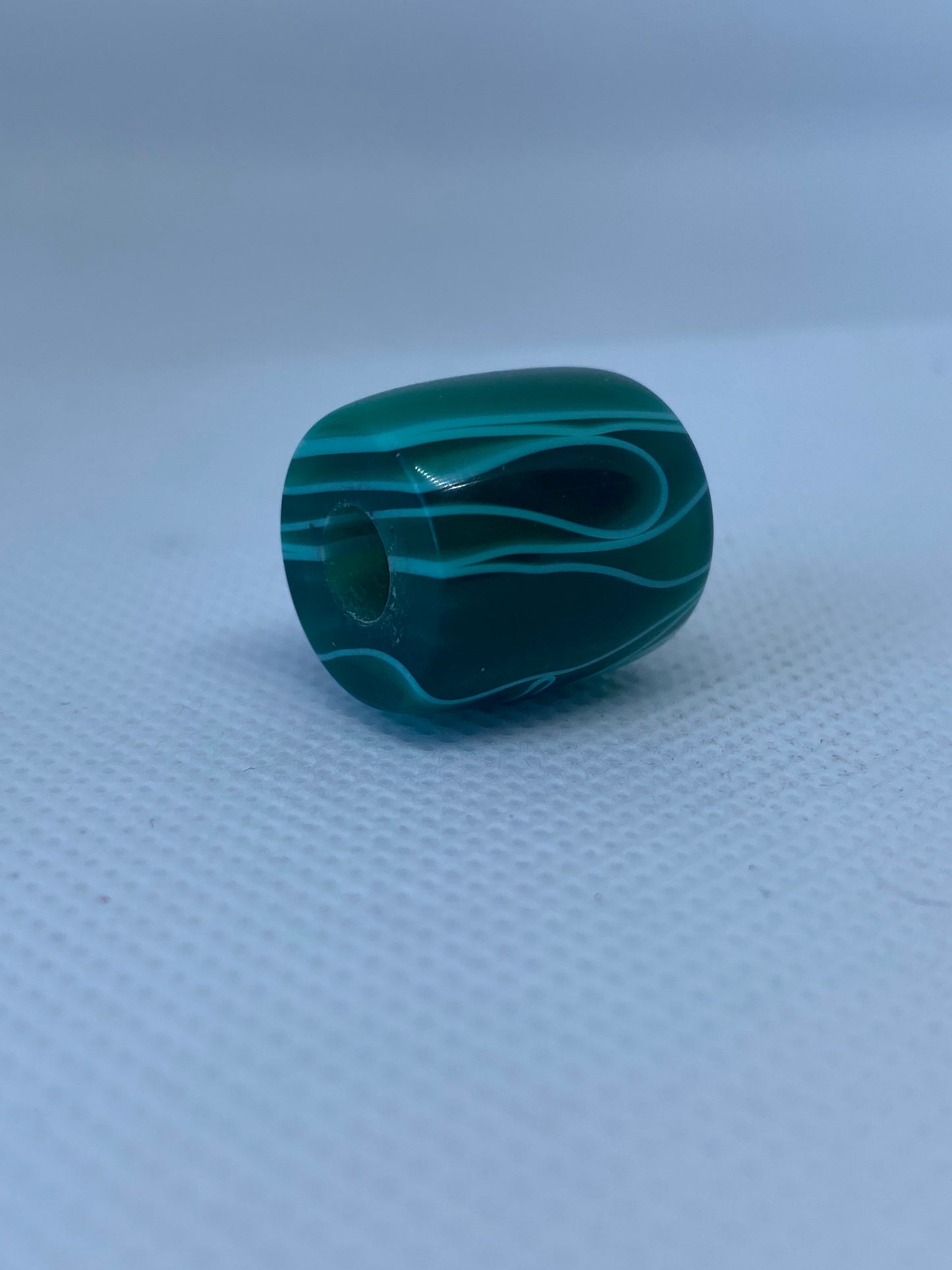 Abstract Green Acrylic Dread Bead
