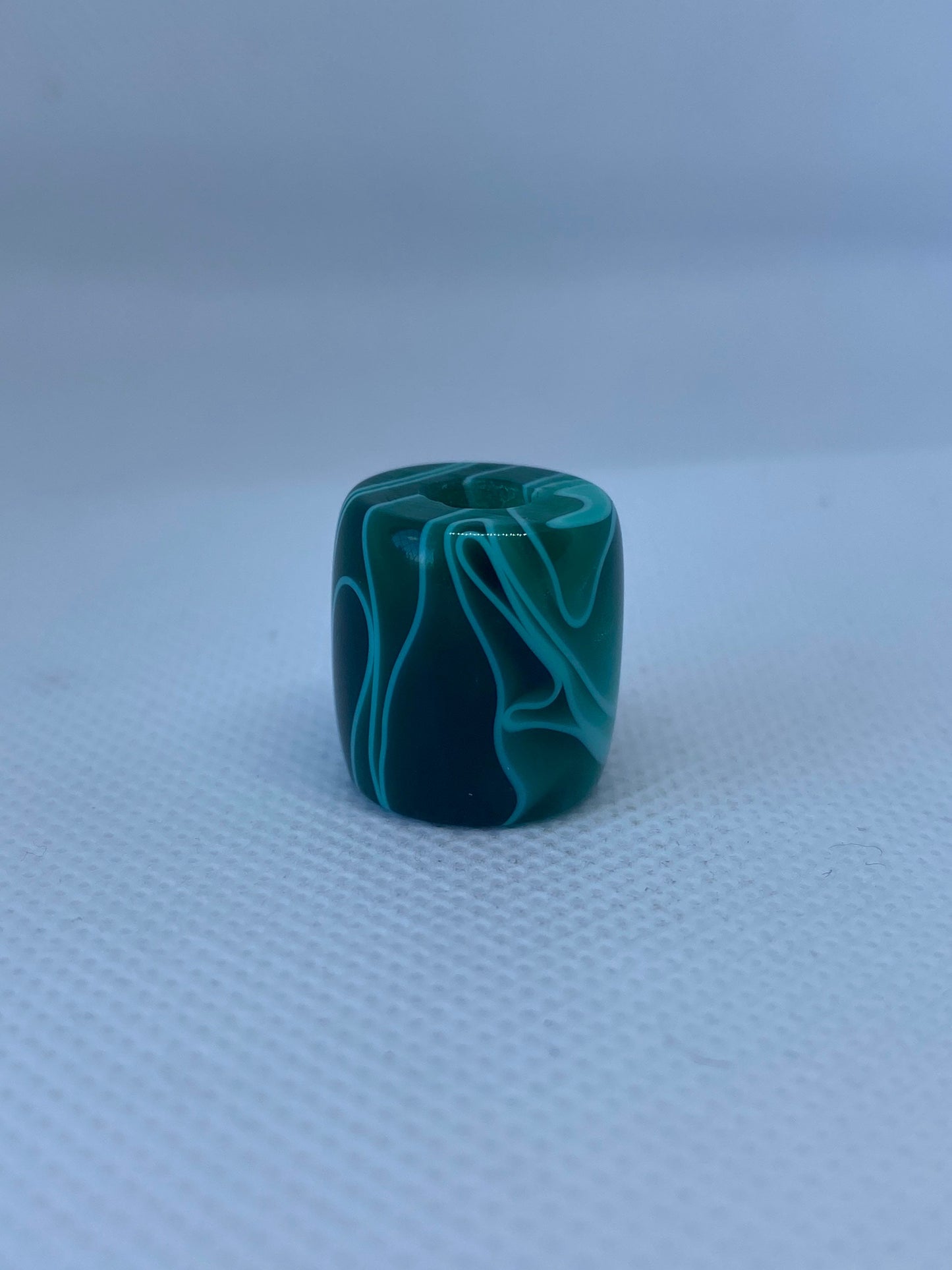 Abstract Green Acrylic Dread Bead