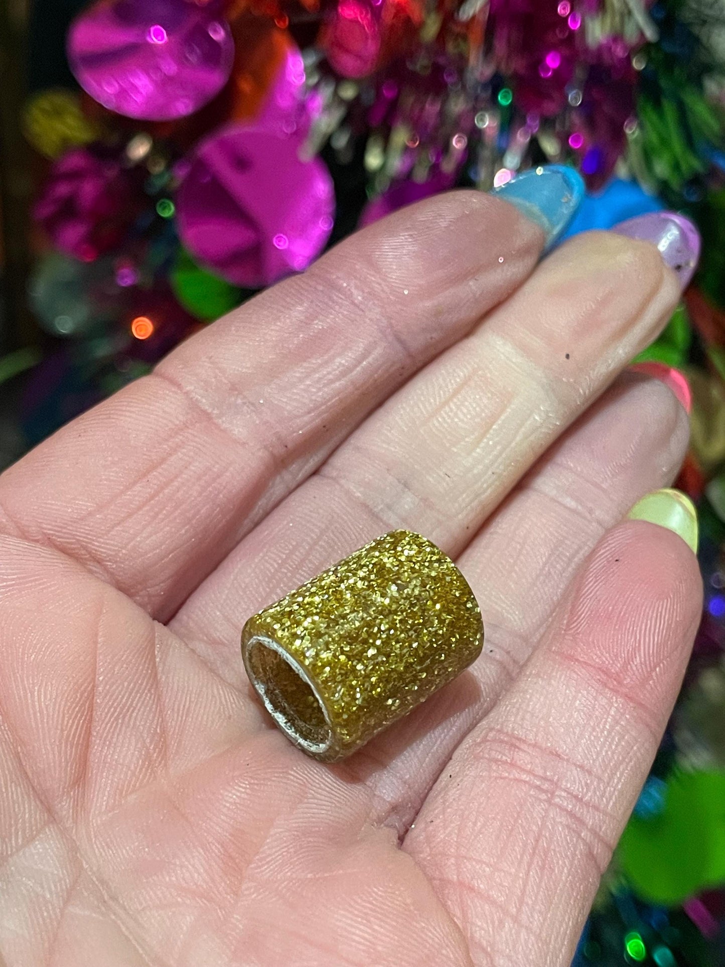 Gold Dust Acrylic Dreadlock Bead