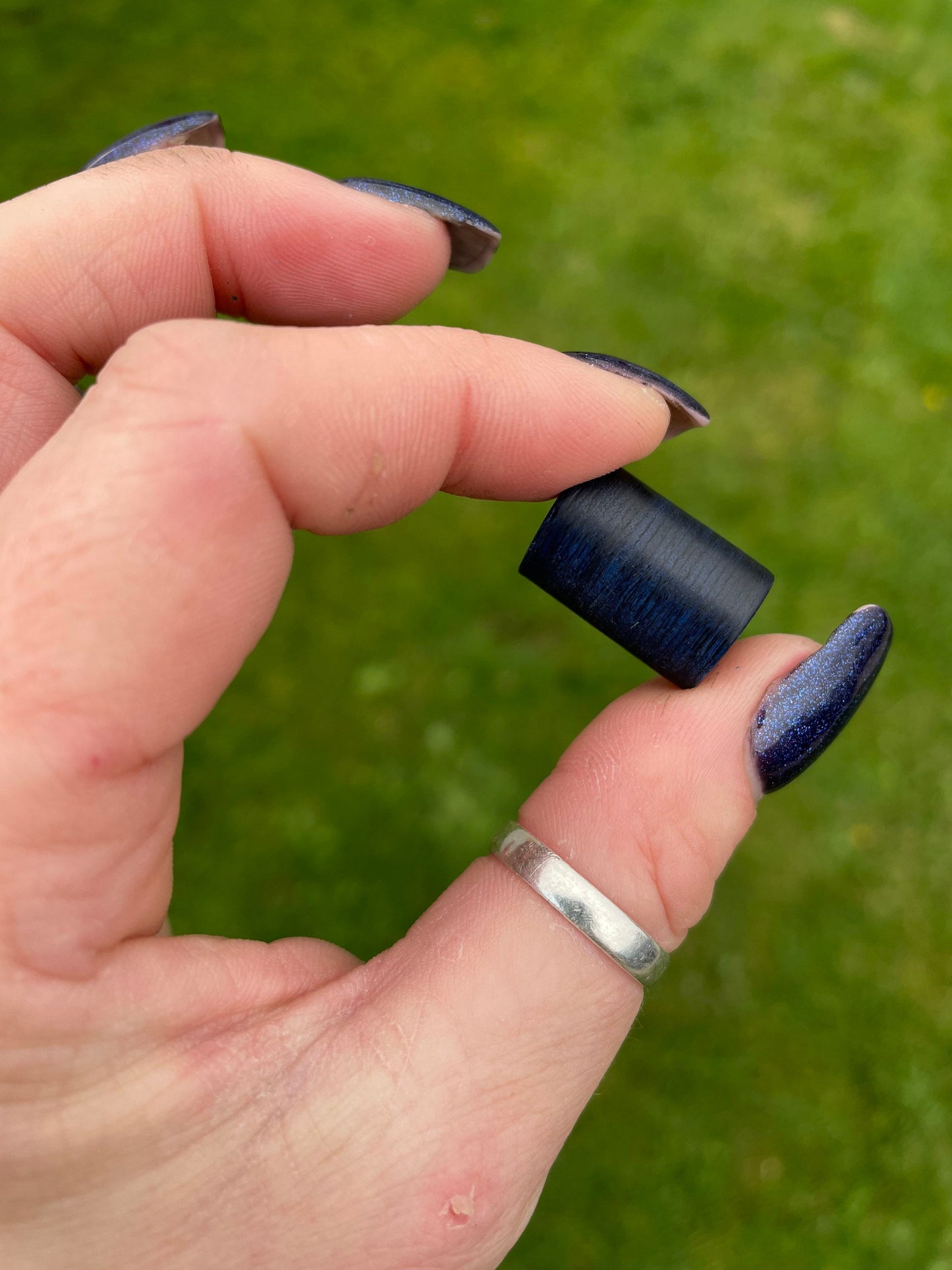 Sapphire Ply Wooden Dreadlock Bead