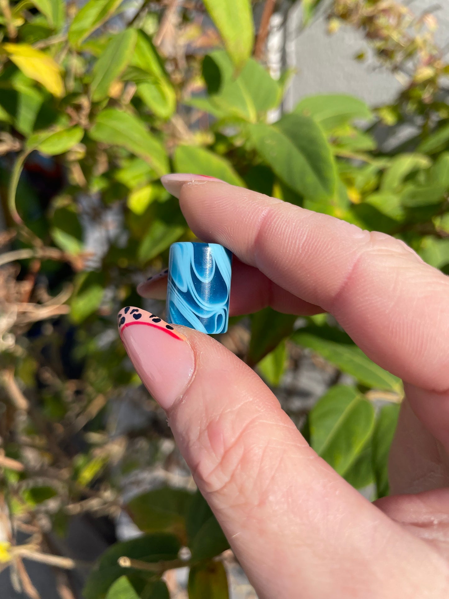 Abstract Cobalt Blue Acrylic Dreadlock Bead