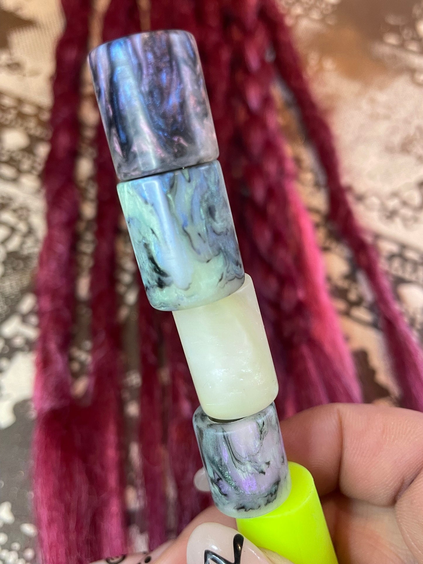 Northern Lights Acrylic Dreadlock Bead