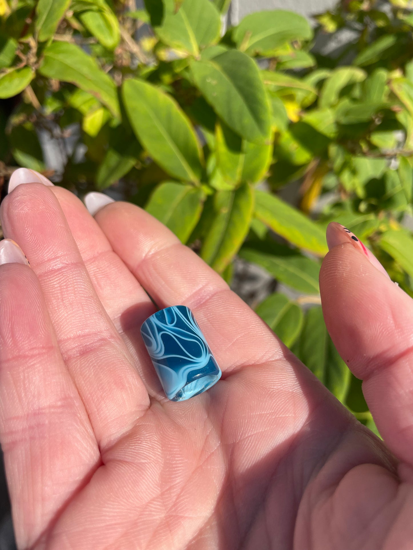 Abstract Cobalt Blue Acrylic Dreadlock Bead