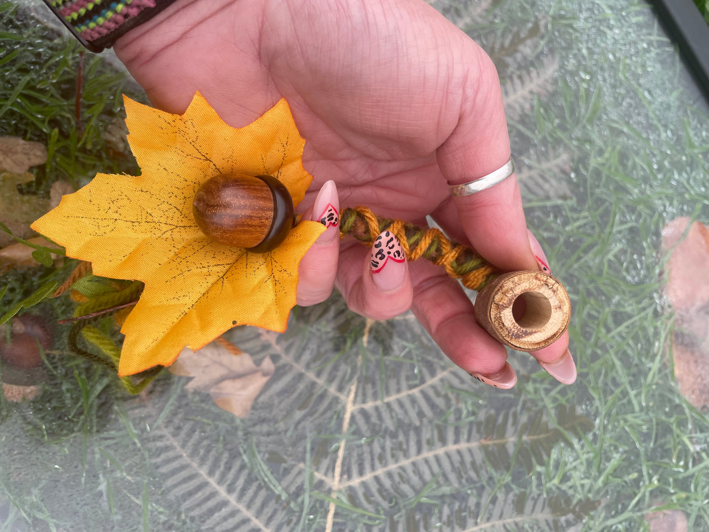 Ochre Leaf Stash Acorn Bead