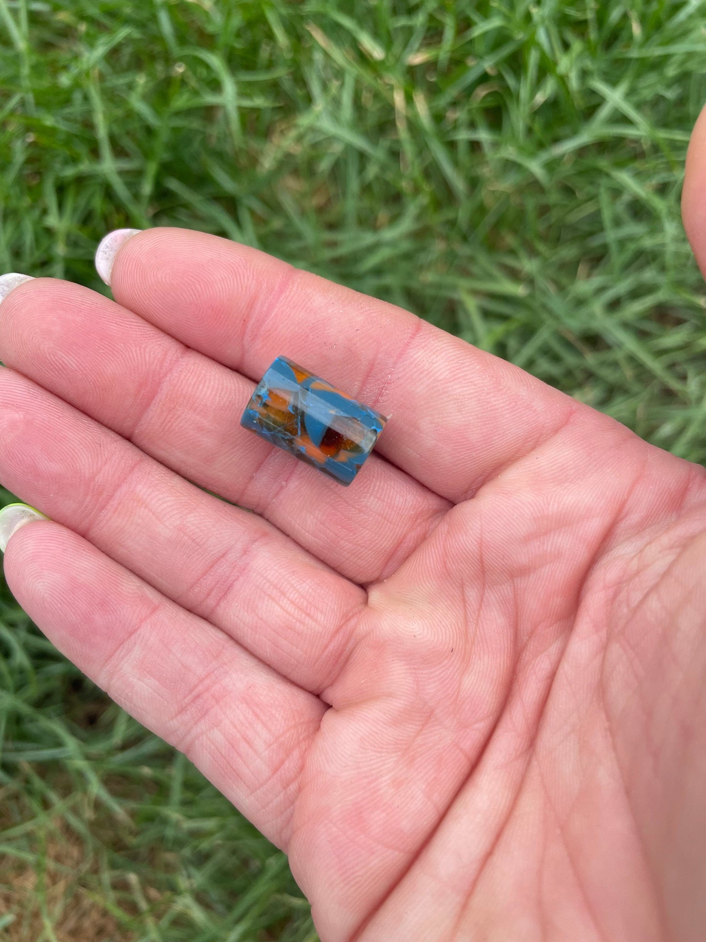 Rusty Blue Micro Acrylic Dreadlock Bead