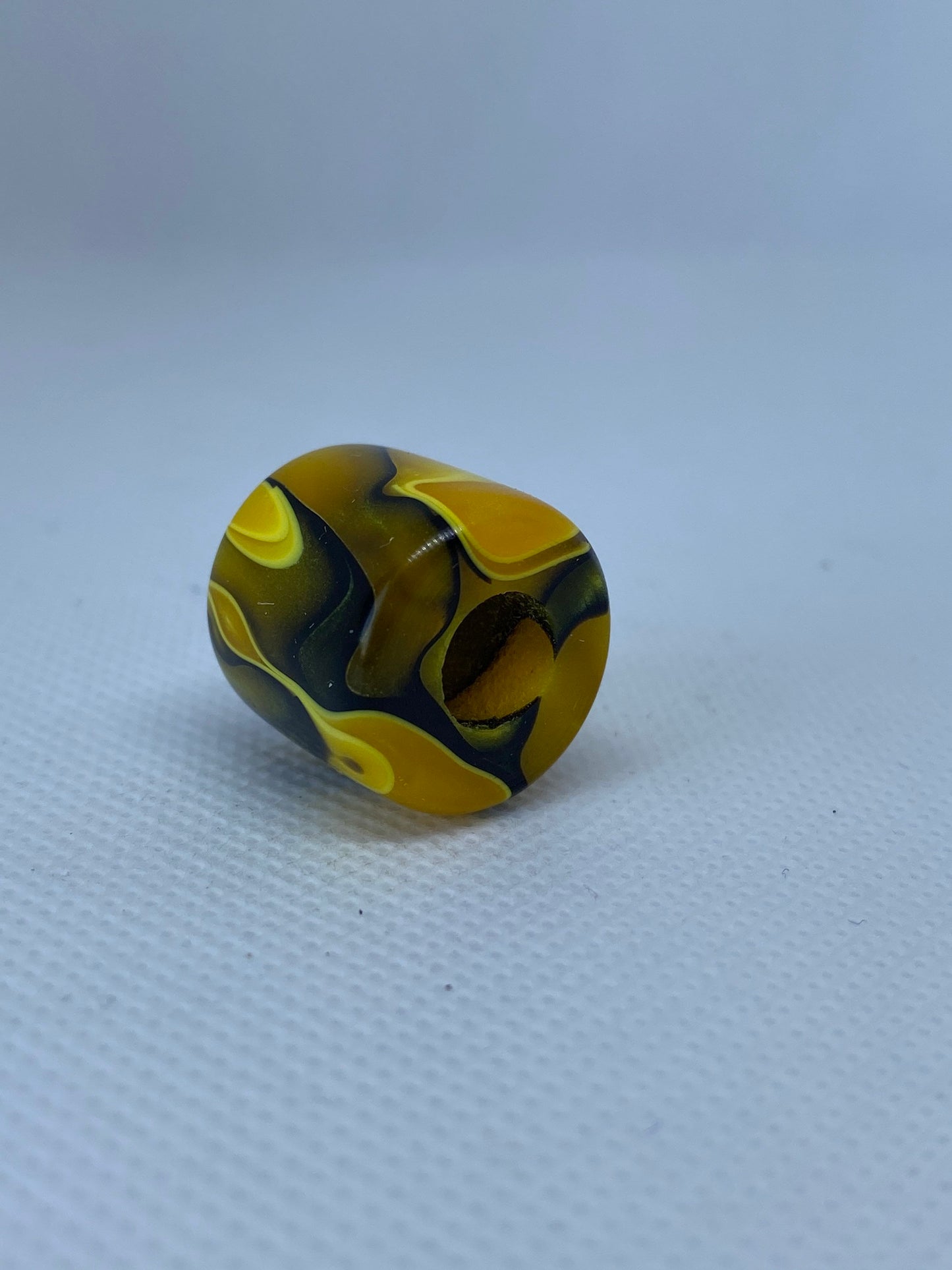Abstract Yellow Acrylic Dreadlock Bead