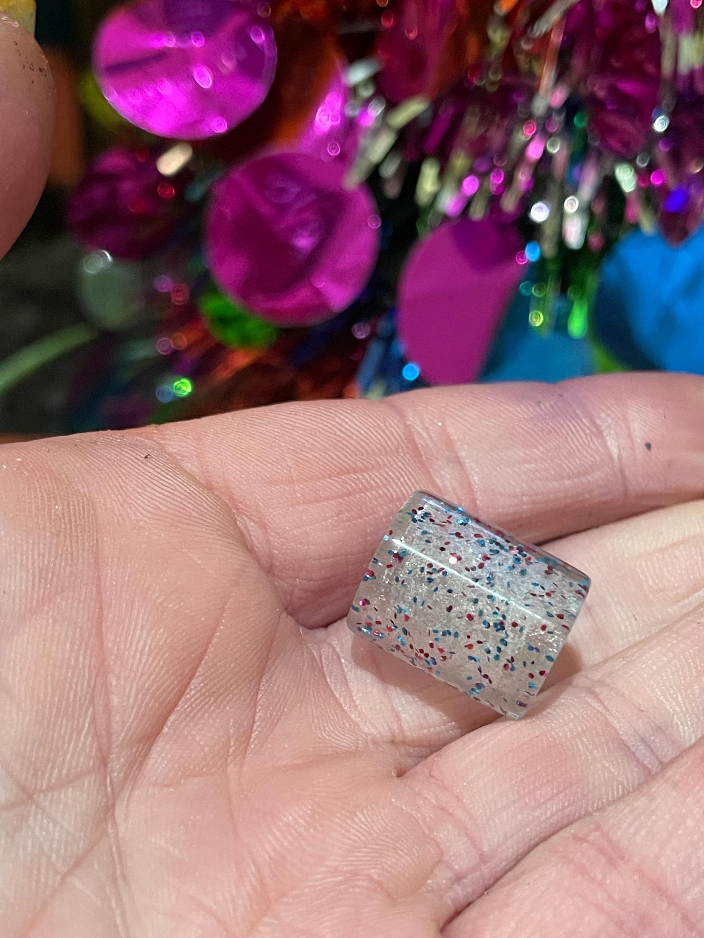 Peekaboo Glitter Acrylic Dreadlock Bead