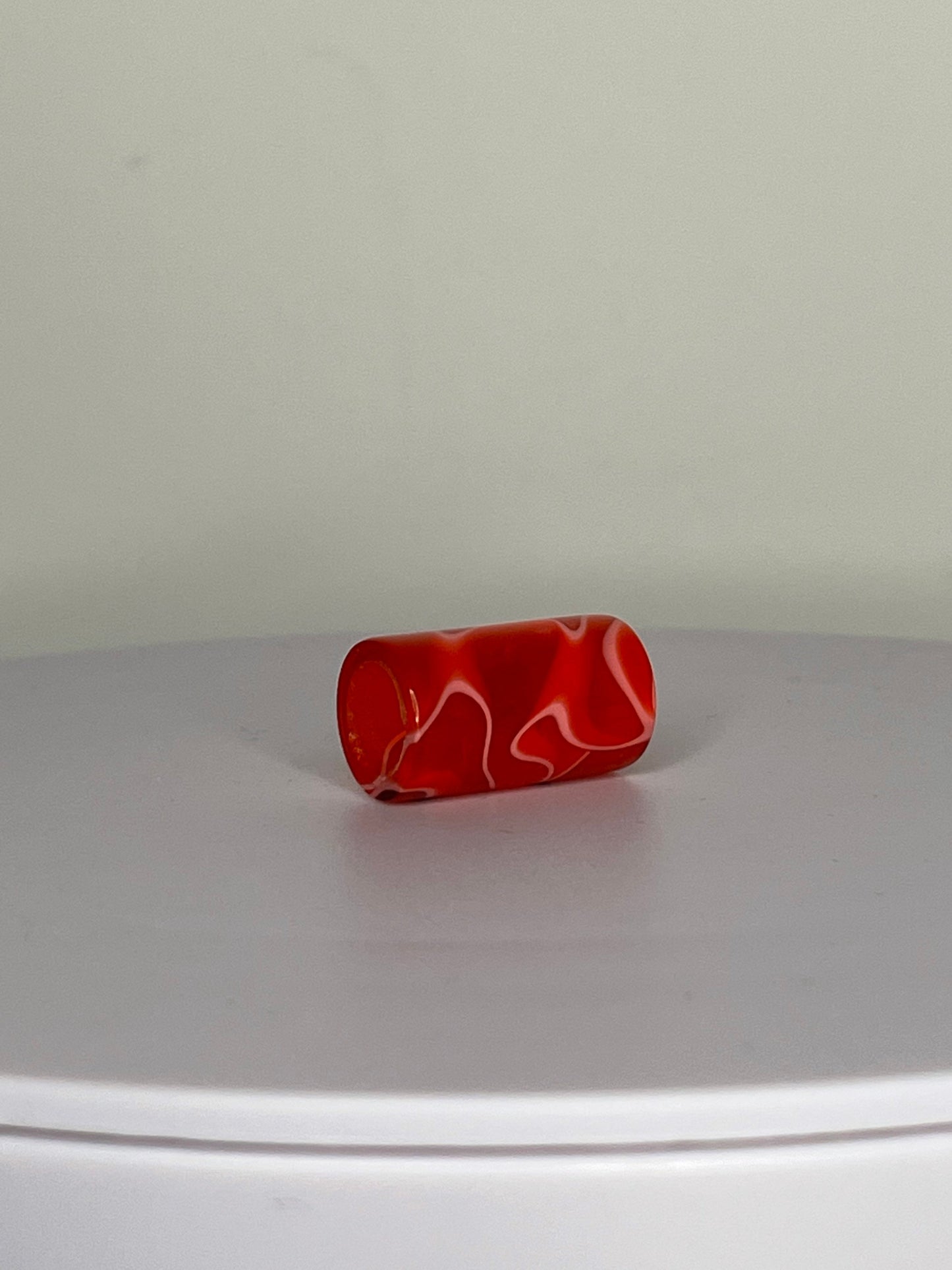 Abstract Red Dreadlock Bead