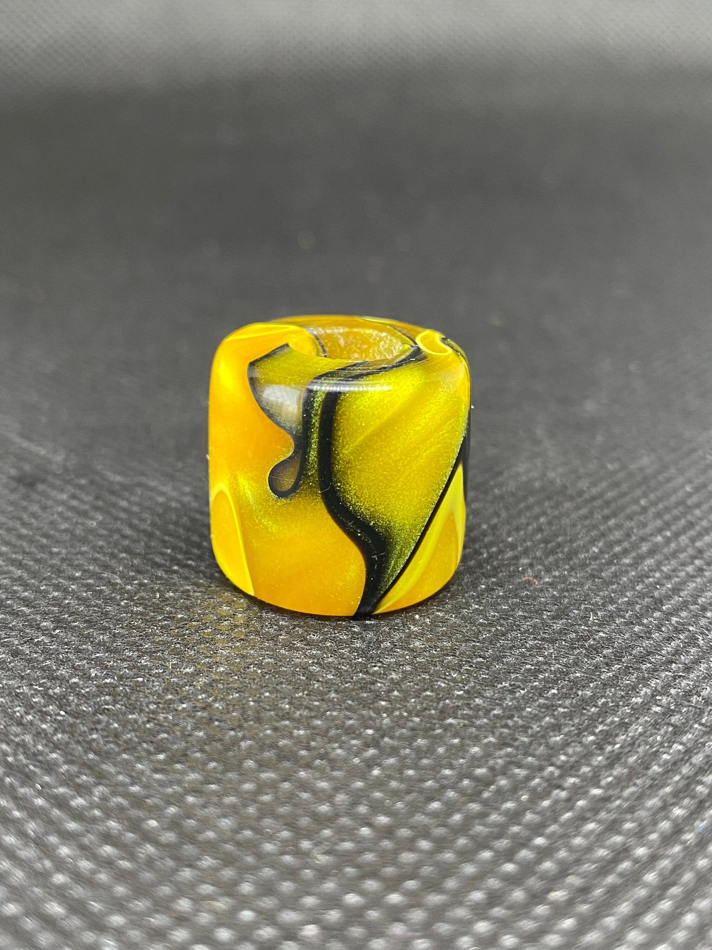 Abstract Yellow Acrylic Dreadlock Bead