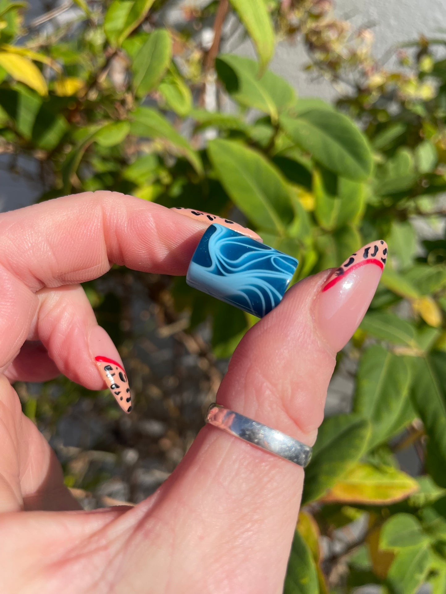 Abstract Cobalt Blue Acrylic Dreadlock Bead