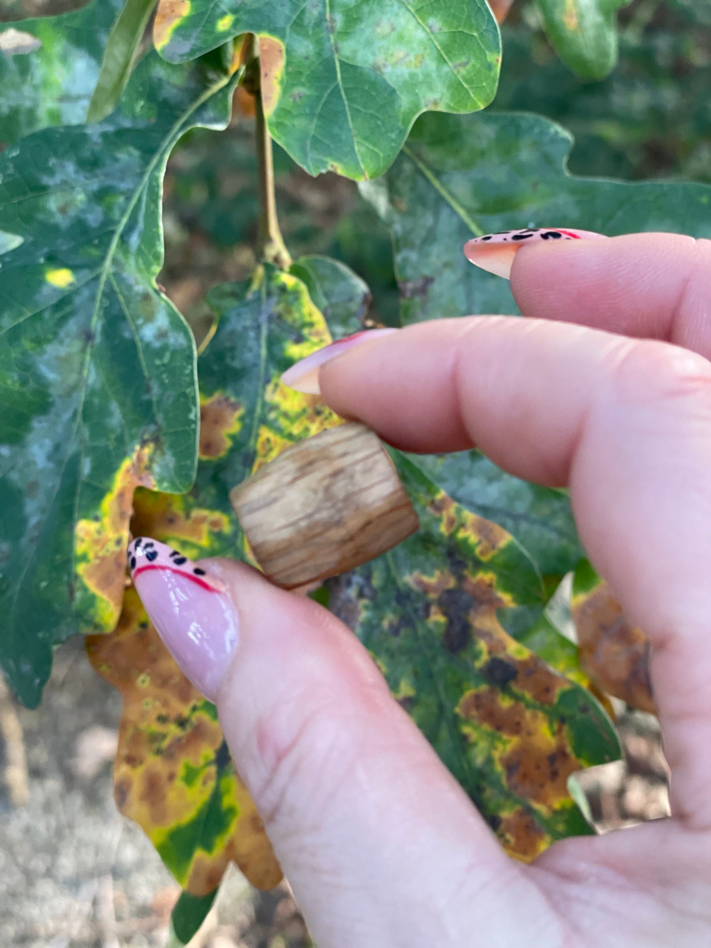 Hand carved Oak Dreadlock Bead