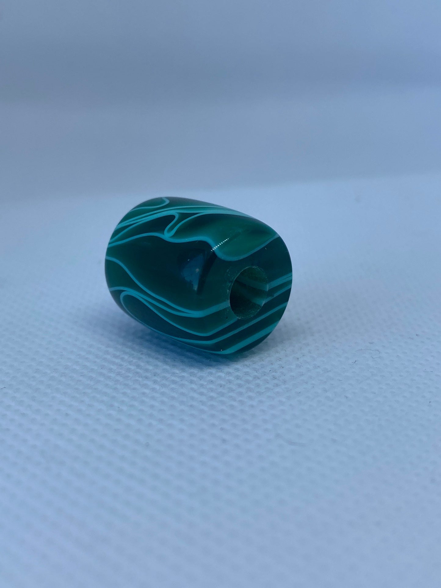 Abstract Green Acrylic Dread Bead