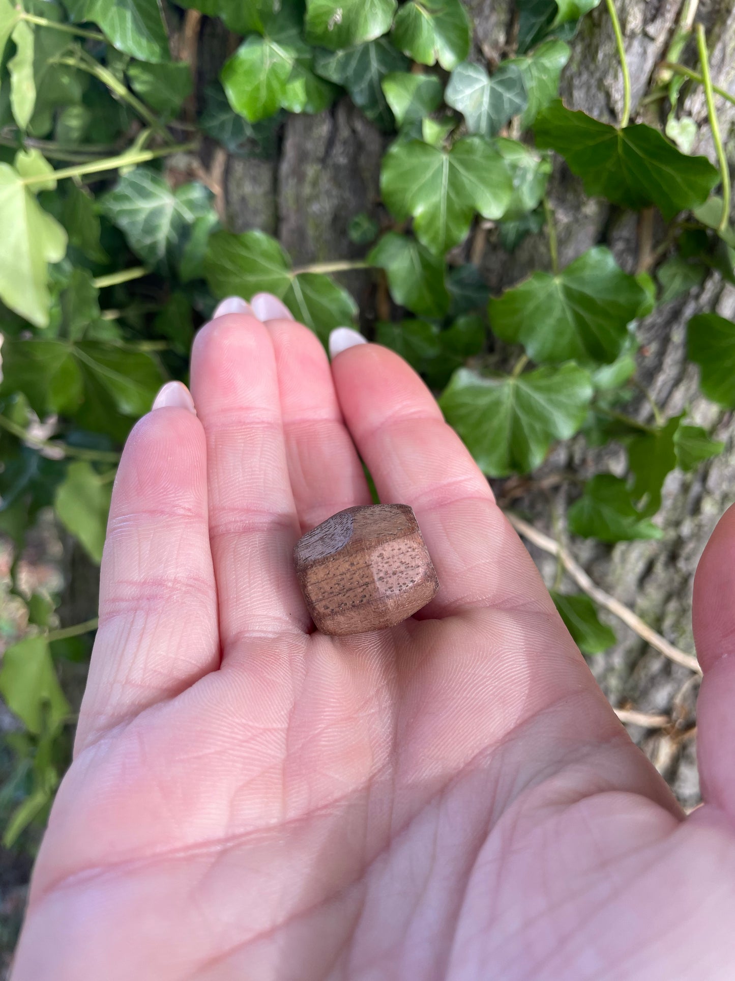 Hand carved Walnut Dreadlock Bead