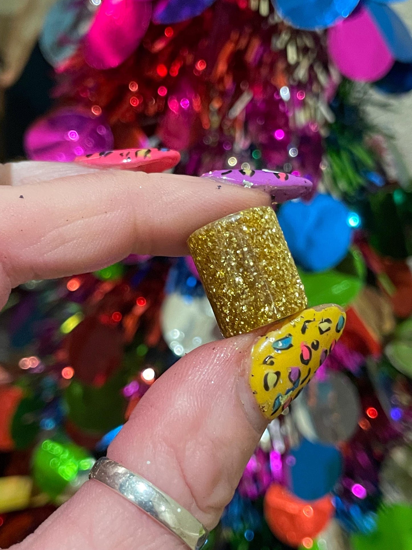 Gold Dust Acrylic Dreadlock Bead