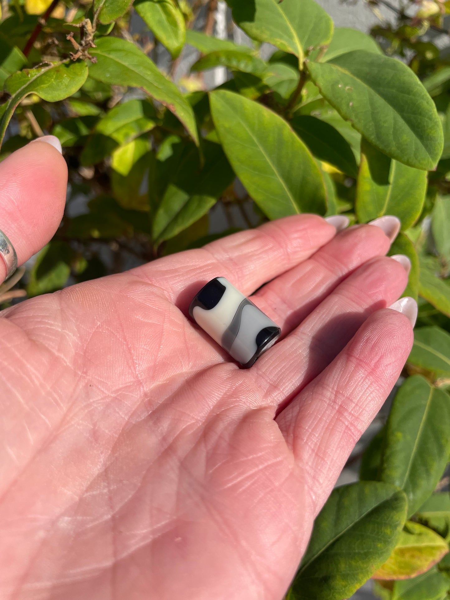 Grey Camo Acrylic Dreadlock Bead