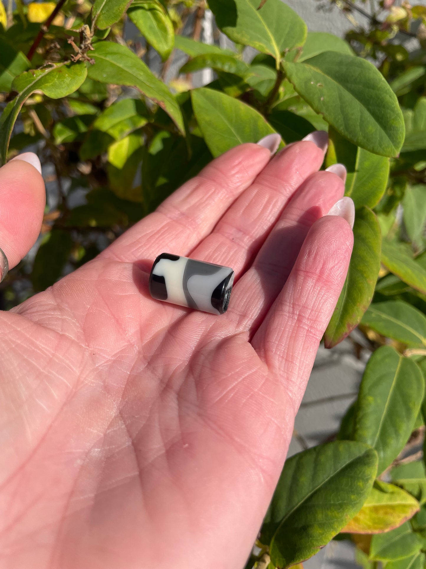 Grey Camo Acrylic Dreadlock Bead
