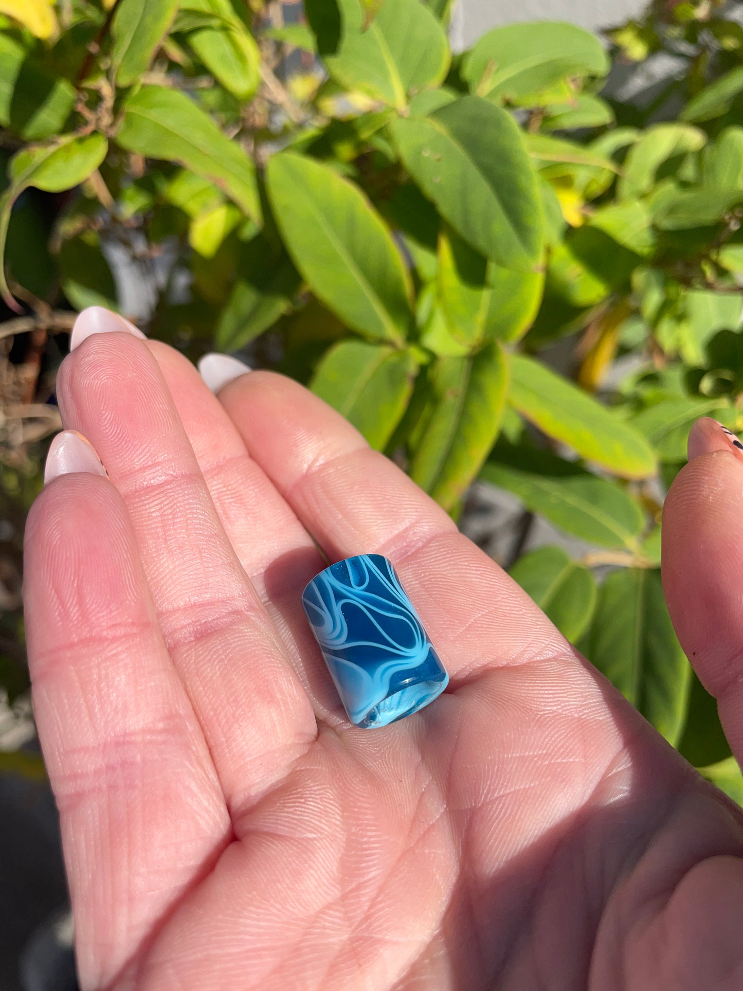 Abstract Cobalt Blue Acrylic Dreadlock Bead