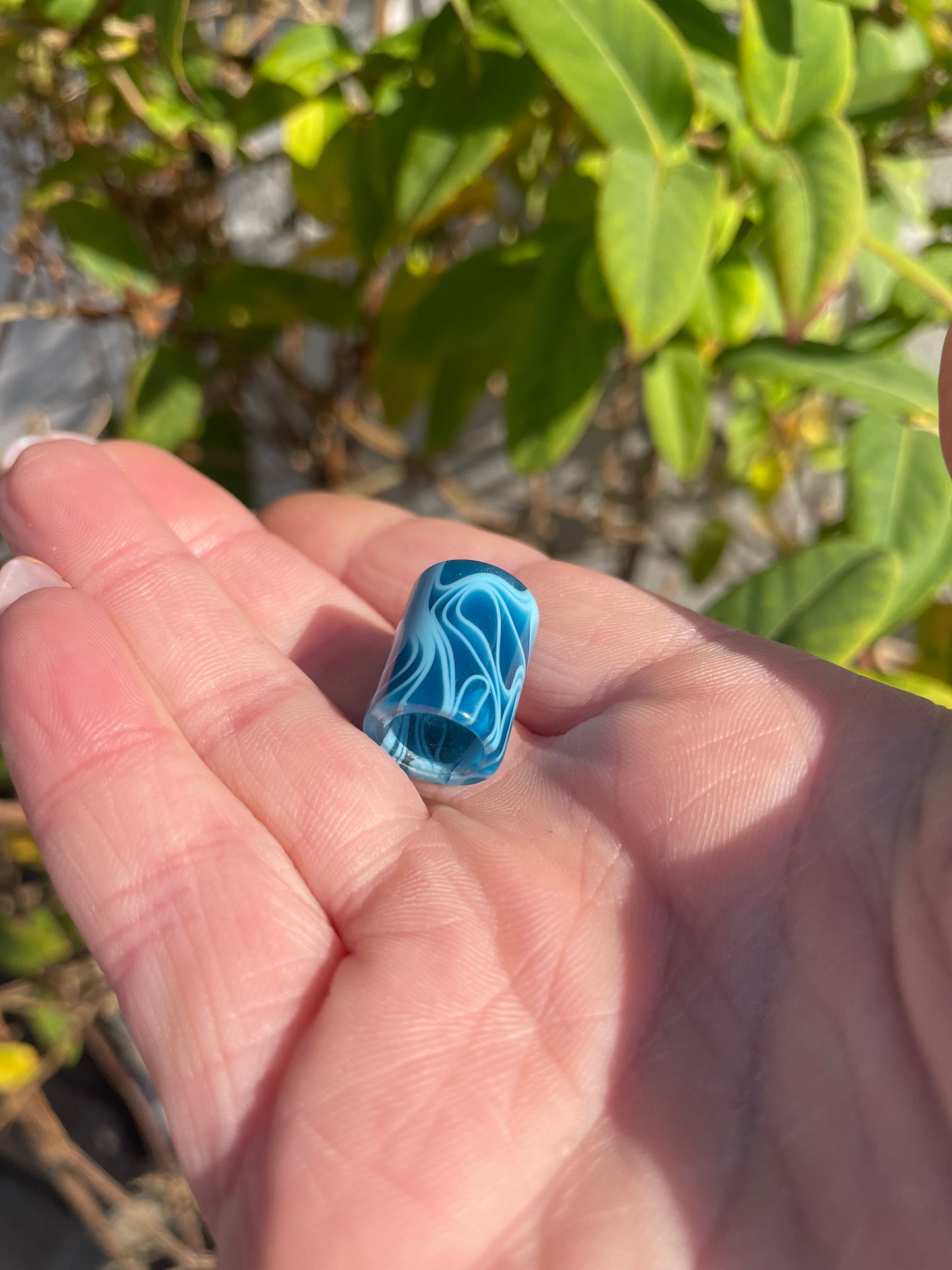 Abstract Cobalt Blue Acrylic Dreadlock Bead