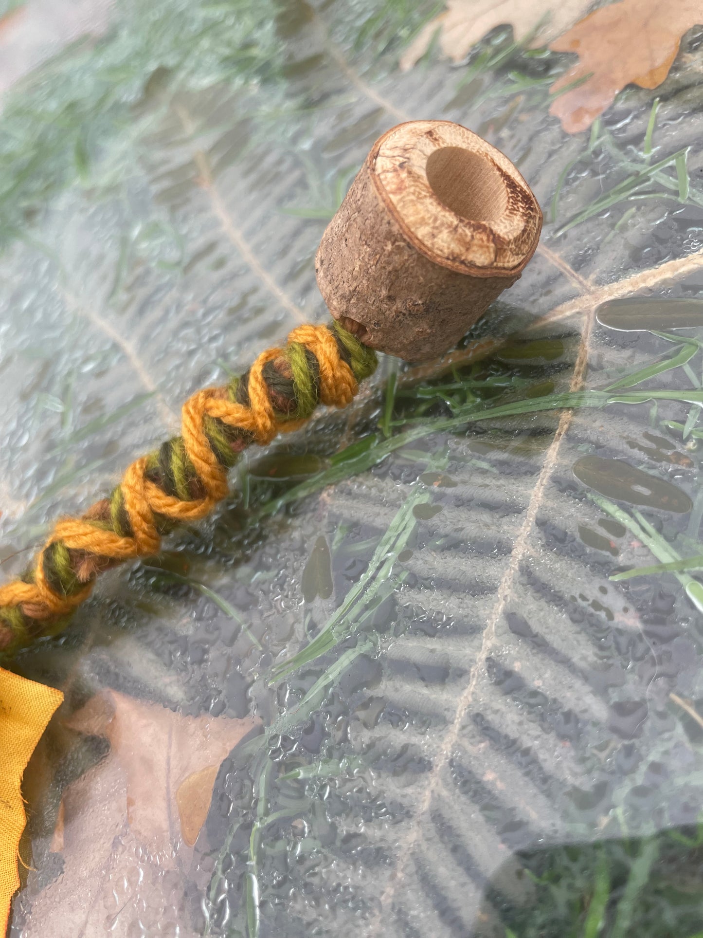 Ochre Leaf Stash Acorn Bead