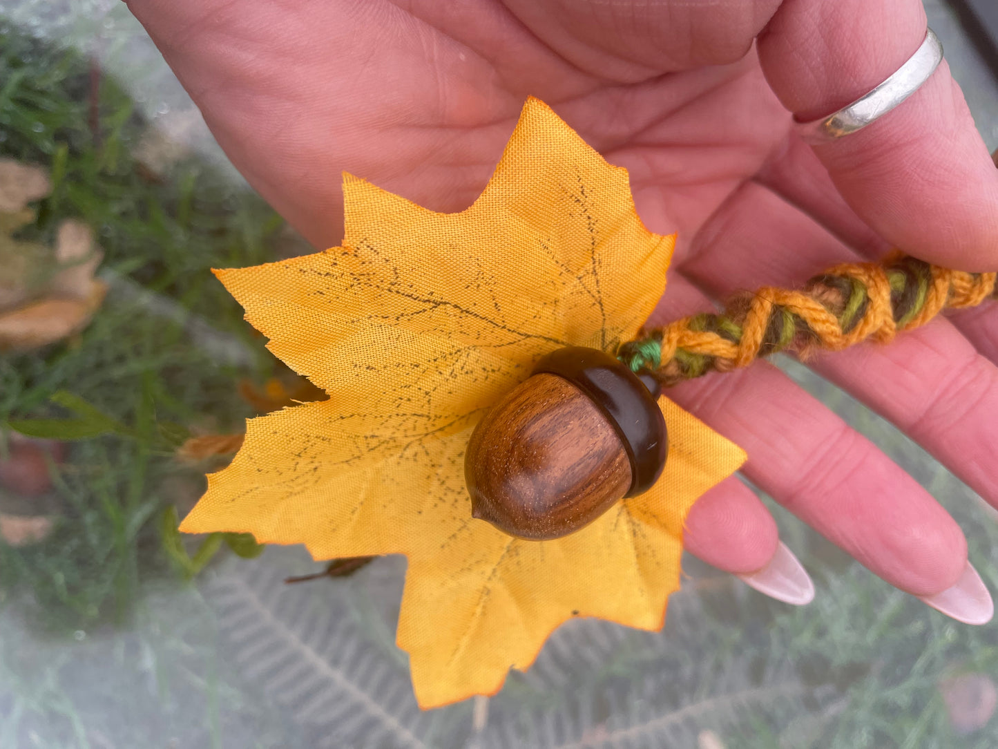 Ochre Leaf Stash Acorn Bead