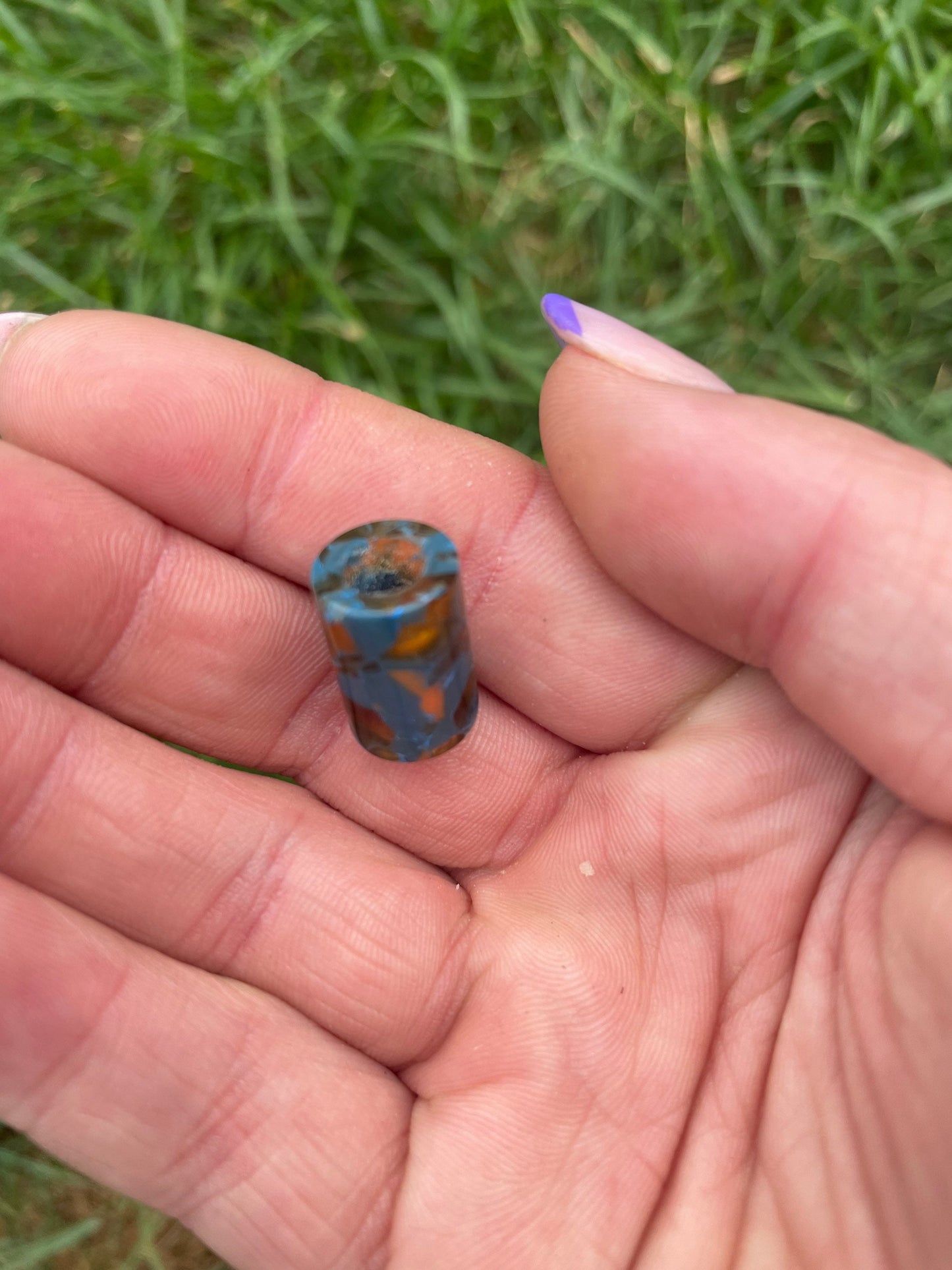 Rusty Blue Micro Acrylic Dreadlock Bead