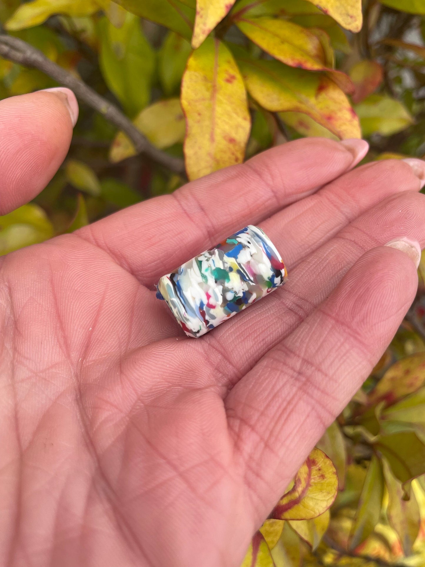 Speckle Recycled Plastic Dreadlock Bead