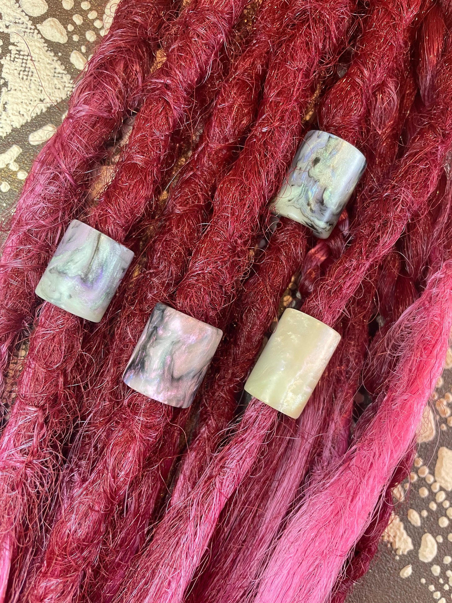 Abalone Acrylic Dreadlock Bead