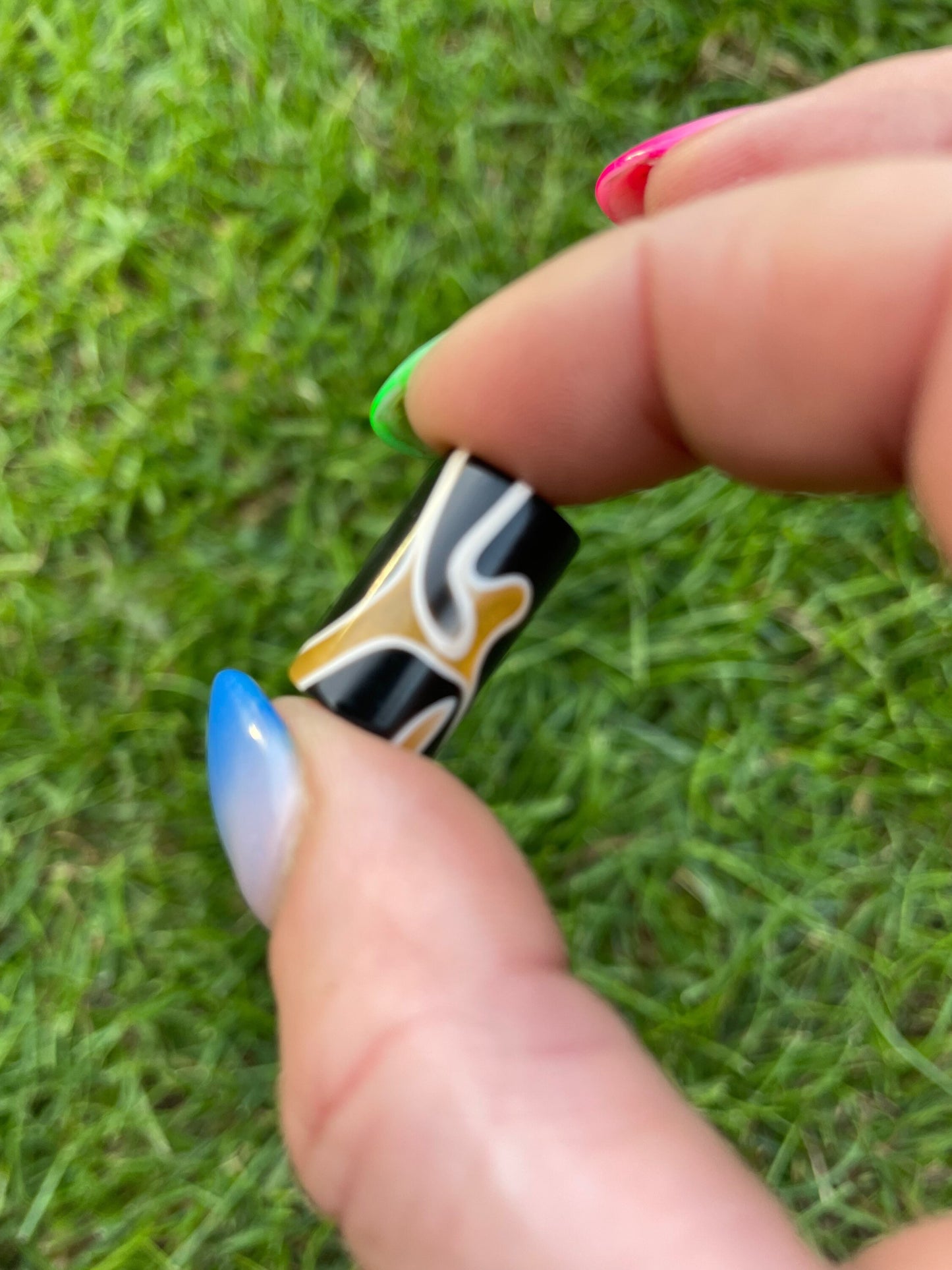Abstract Fire Acrylic Dreadlock Bead