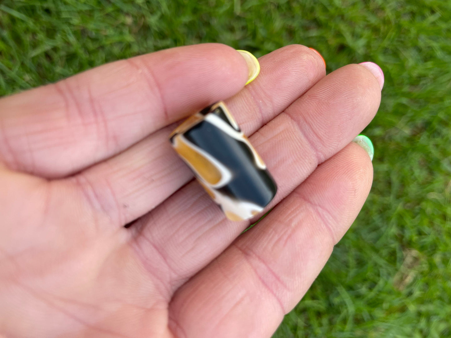 Abstract Fire Acrylic Dreadlock Bead