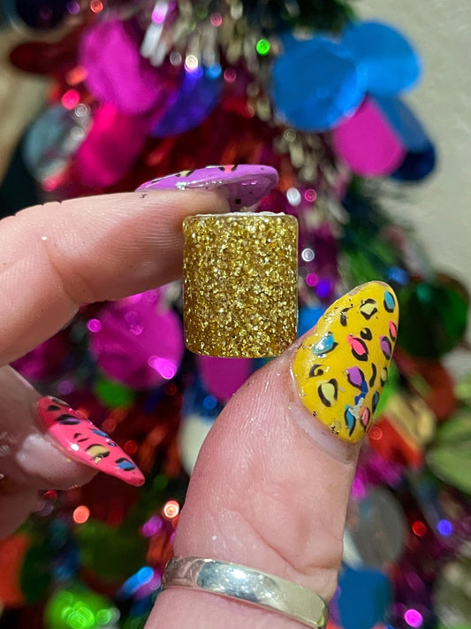 Gold Dust  Acrylic Dreadlock Bead