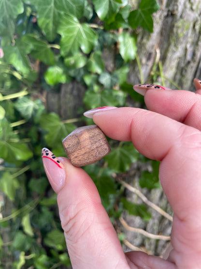 Hand carved Walnut Dreadlock Bead