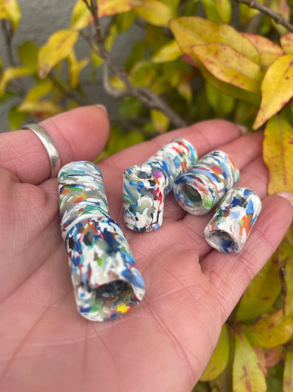 Speckle Recycled Plastic Dreadlock Bead