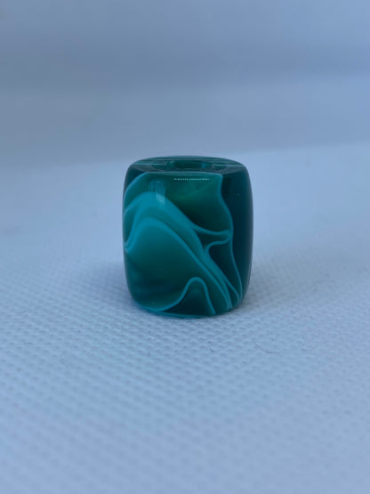 Abstract Green Acrylic Dread Bead