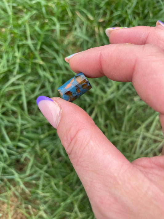 Rusty Blue Micro Acrylic Dreadlock Bead
