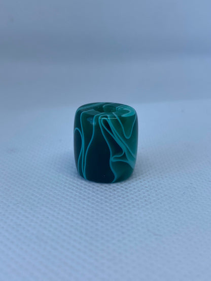 Abstract Green Acrylic Dread Bead