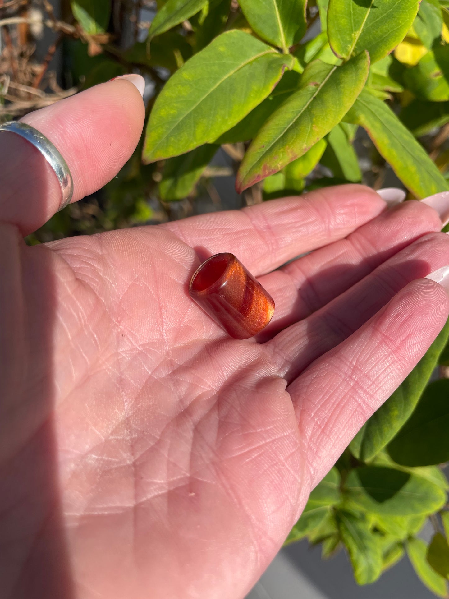 Amber Flash Acrylic Dreadlock Bead