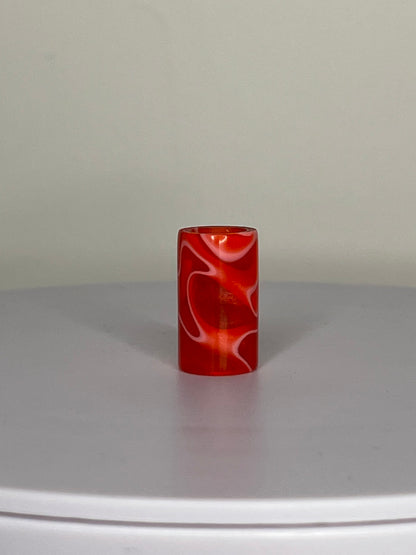 Abstract Red Dreadlock Bead