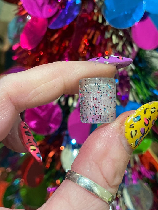 Peekaboo Glitter Acrylic Dreadlock Bead