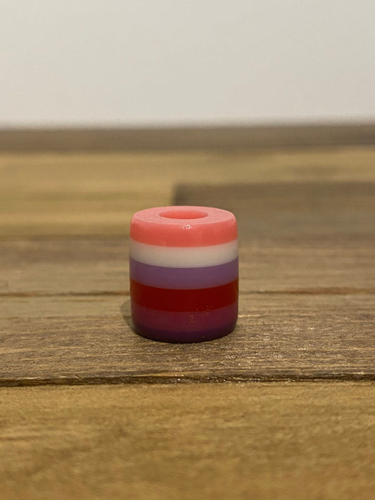 Berry Vanilla Acrylic Dreadlock Bead